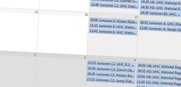 Spielpläne im iCalendar Format sind verfügbar